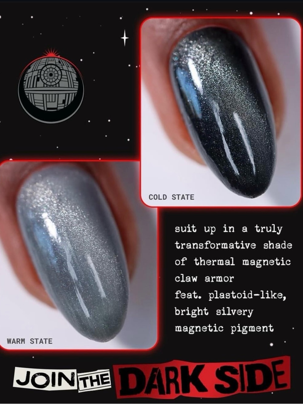 Mooncat nail polish Imperial Stormtrooper. First Thermal Magnetic